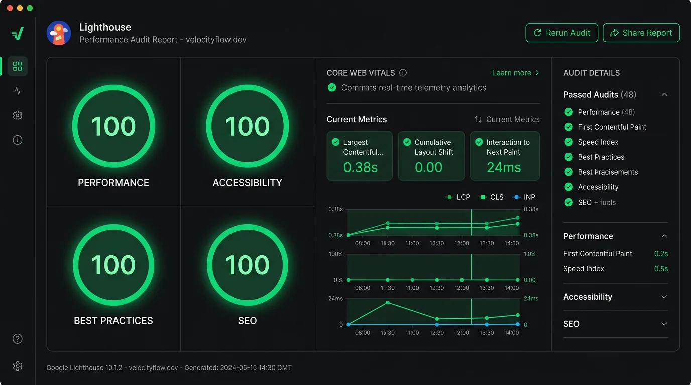 Google Lighthouse 100/100 Speed Audit Showcase