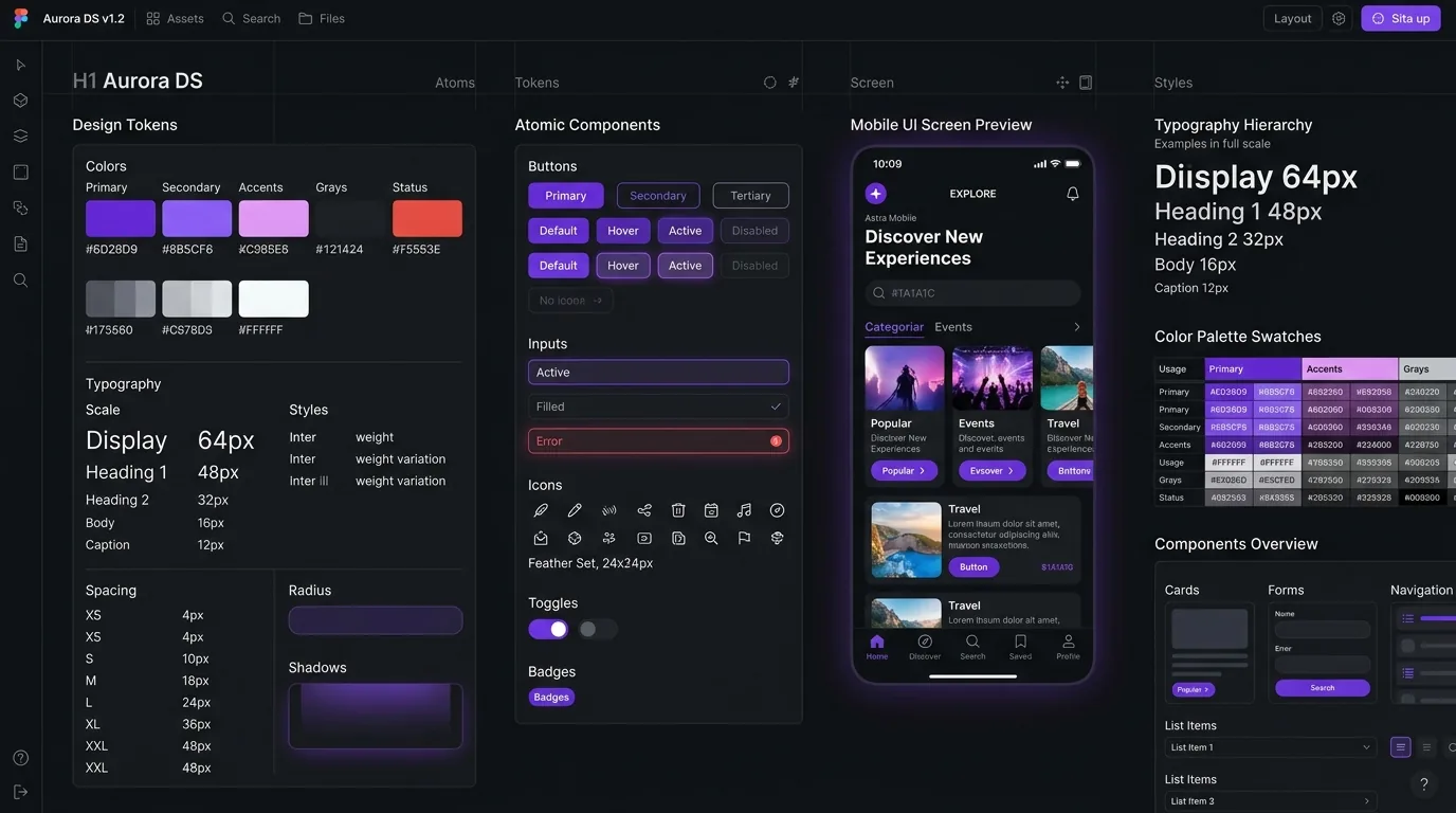 Figma Design System & Token Architecture Showcase