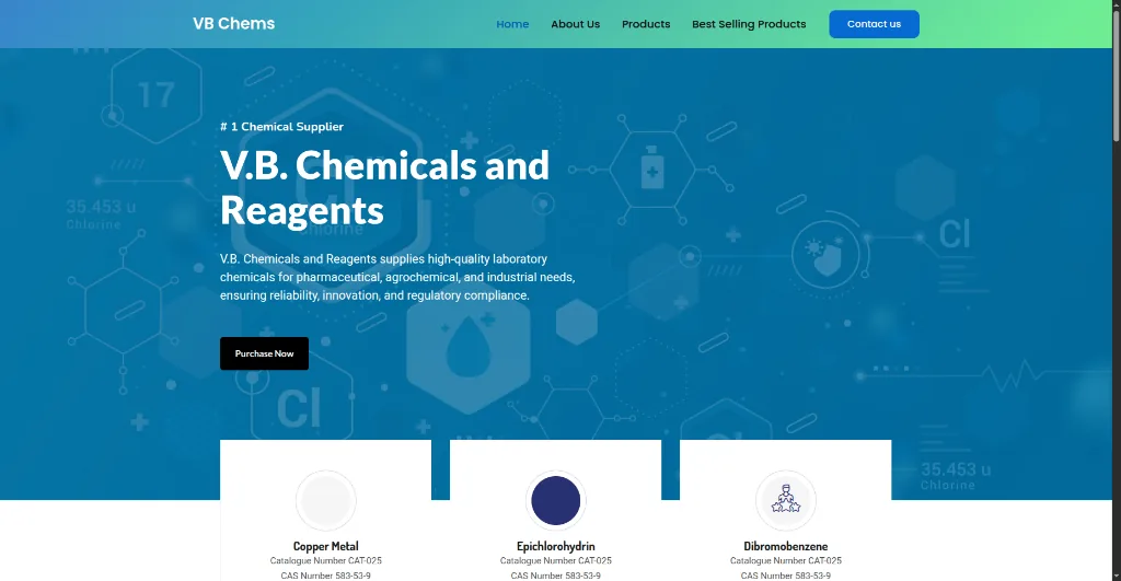 V.B. Chemicals Enterprise E-Commerce Website